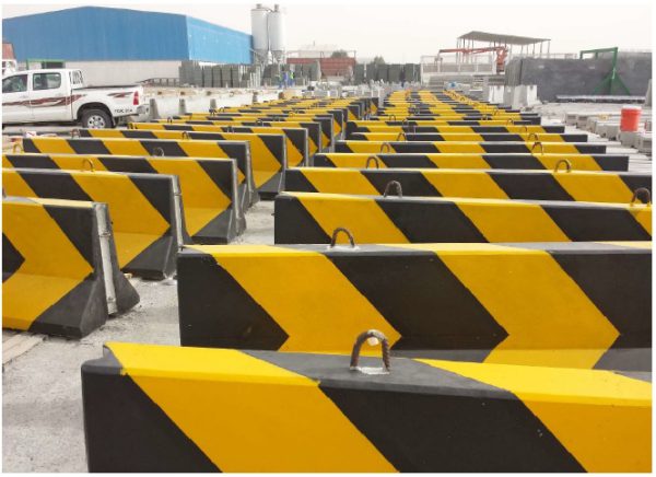 Precast concrete safety barriers