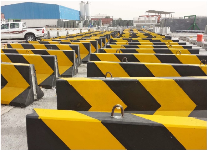 Precast concrete safety barriers