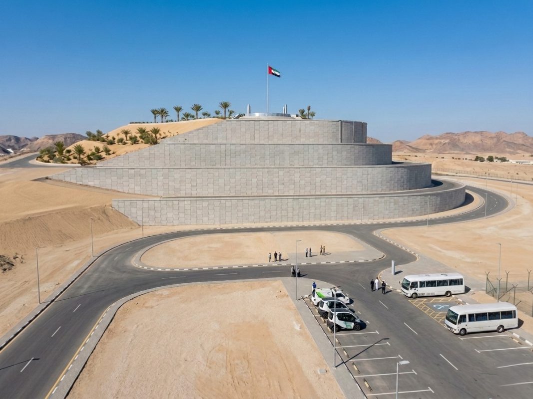 Precast MSE wall forming a landscaped artificial mountain