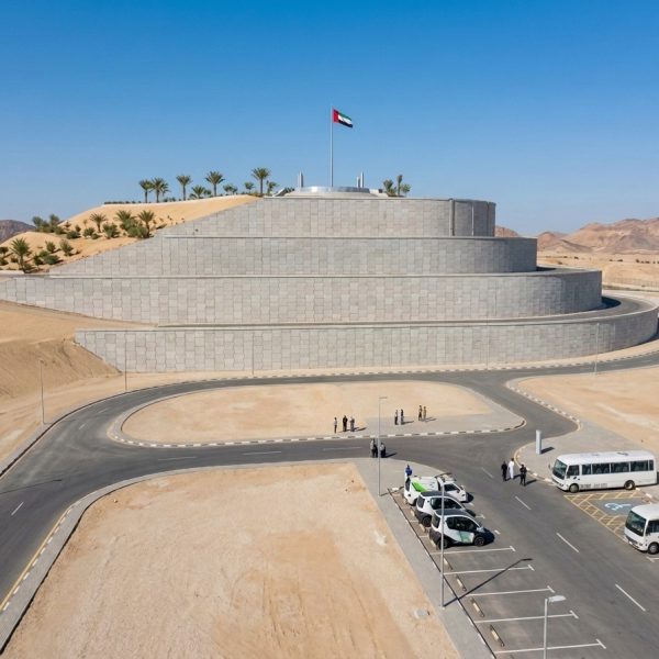 Precast MSE wall forming a landscaped artificial mountain